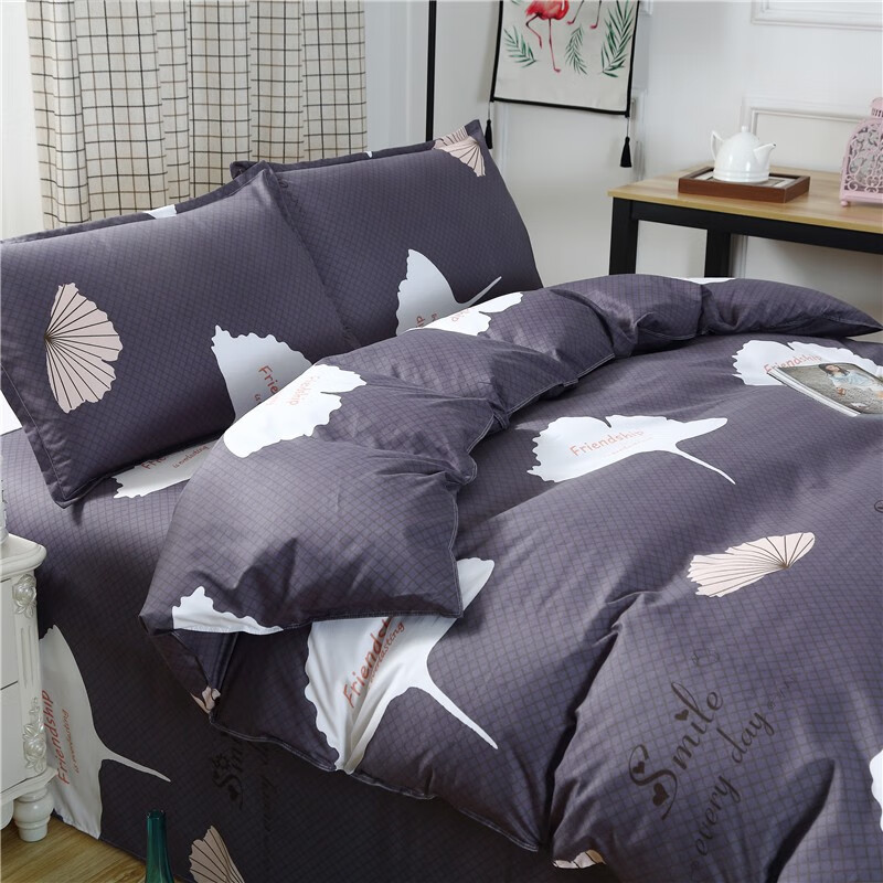 学生宿舍磨毛被子套单人单被套居家被罩 一叶知秋 被套180*220cm