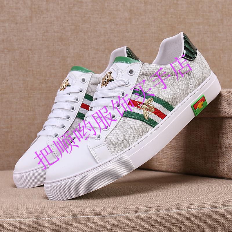 gucci古驰 酷奇古奇欧洲站男鞋新款小蜜蜂小白鞋男板鞋韩版潮流夏季