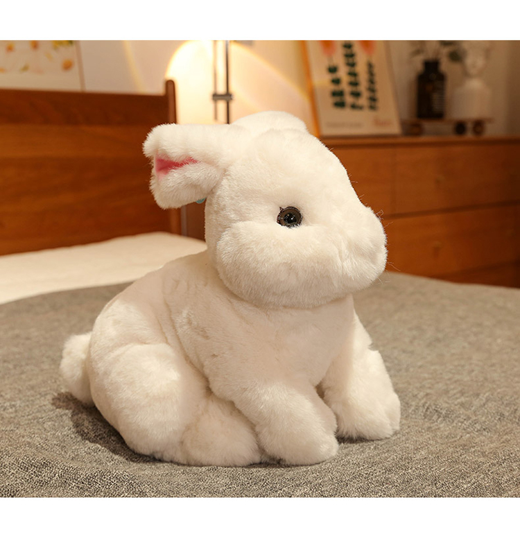 大白兔公仔毛绒玩具 可爱陪伴安抚仿真小兔子玩偶布娃娃抱枕靠枕 情侣