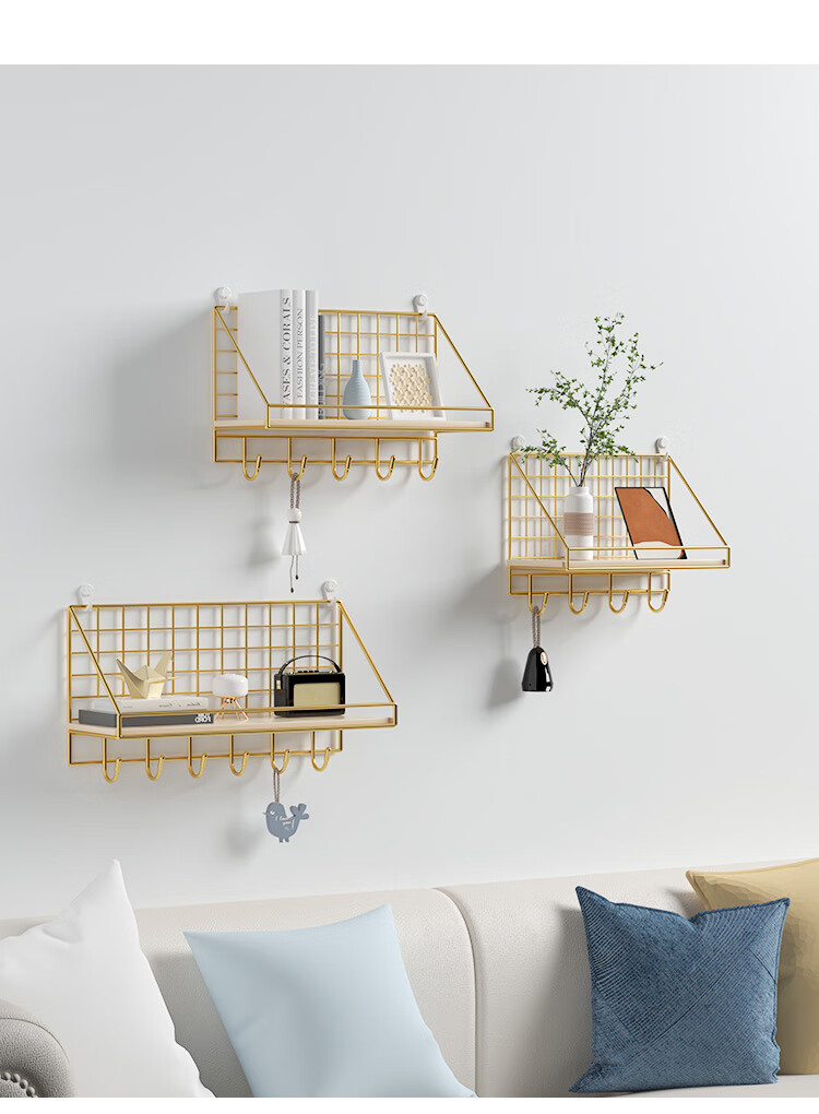 墙上置物架免打孔悬挂墙壁挂式床头寝室学生宿舍上铺收纳神器架子