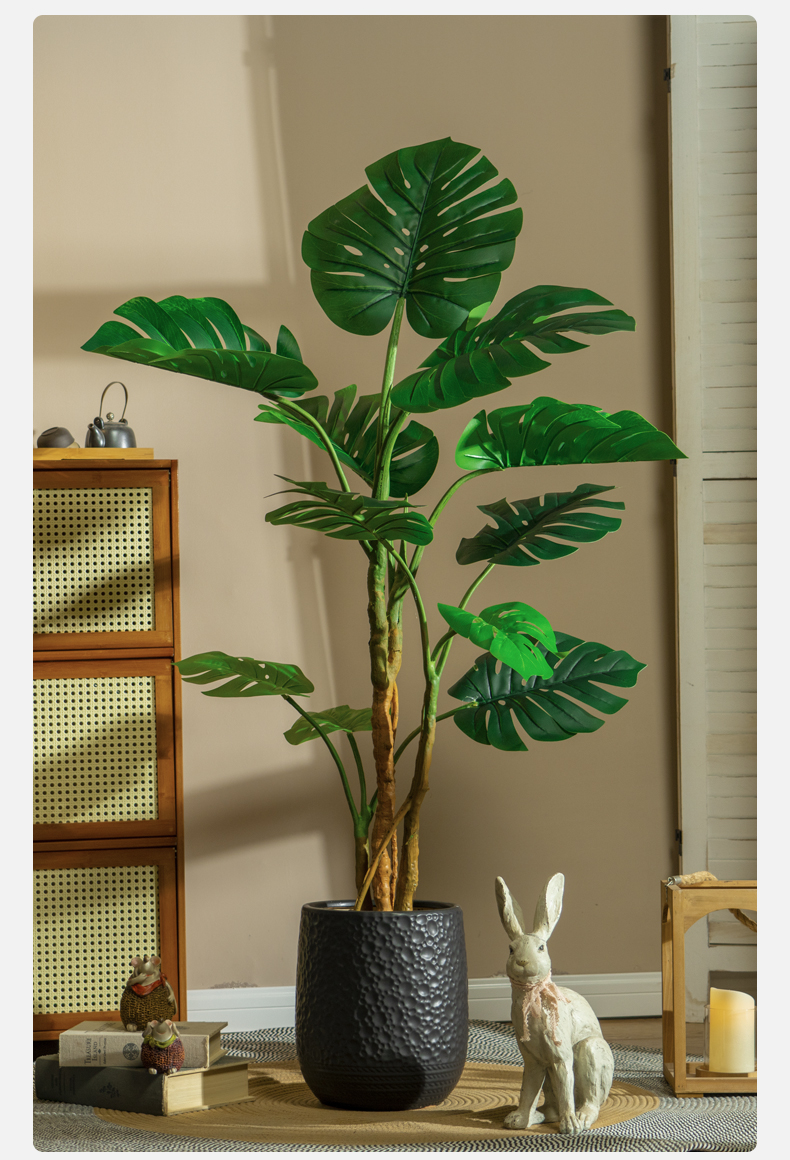 仿真绿植大型龟背竹仿真植物假树室内客厅落地仿生绿植盆栽装饰造景