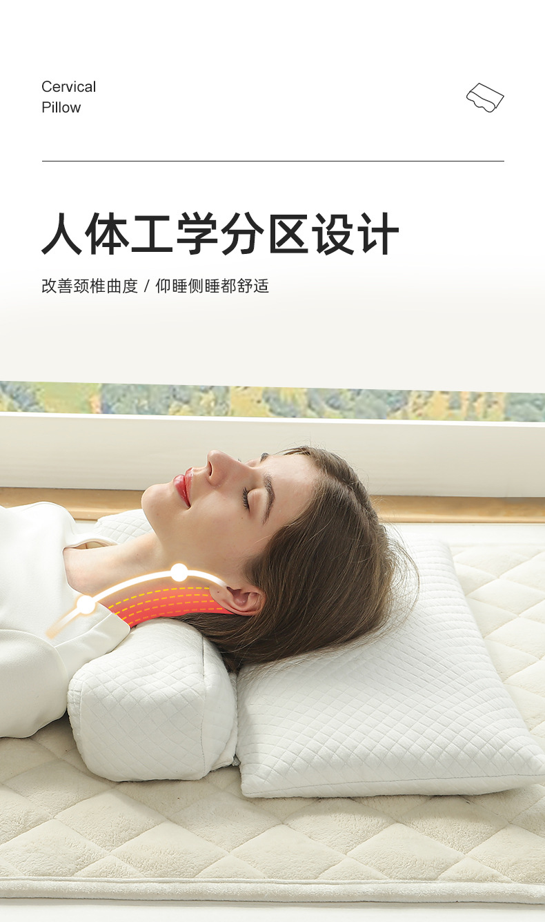 脖子前倾矫正枕头 富贵包人体工学枕头部前伸脖子前倾颈椎反弓纠正