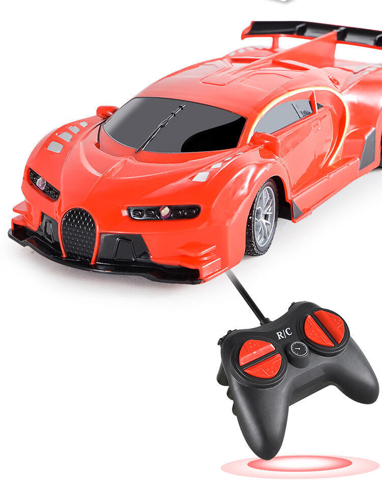 遥控汽车赛车儿童玩具车男孩可充电跑车布加迪电动模型遥控车玩具蓝蓝