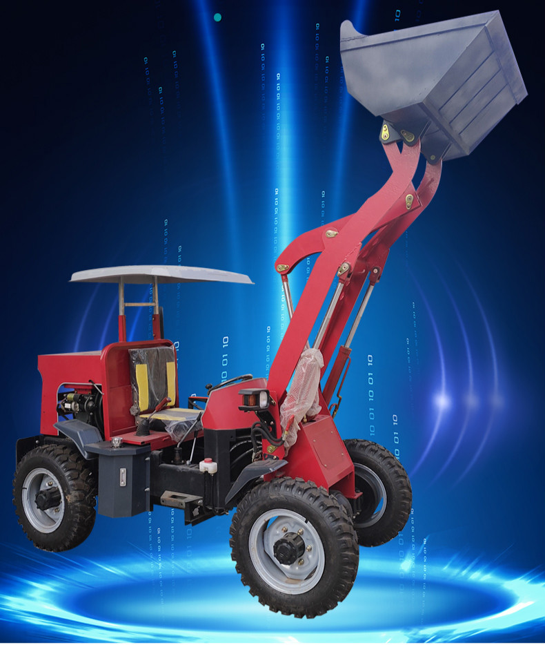 赣源 小型柴油单缸装载电动四驱小铲车农用养殖场清粪铲车工地推土机