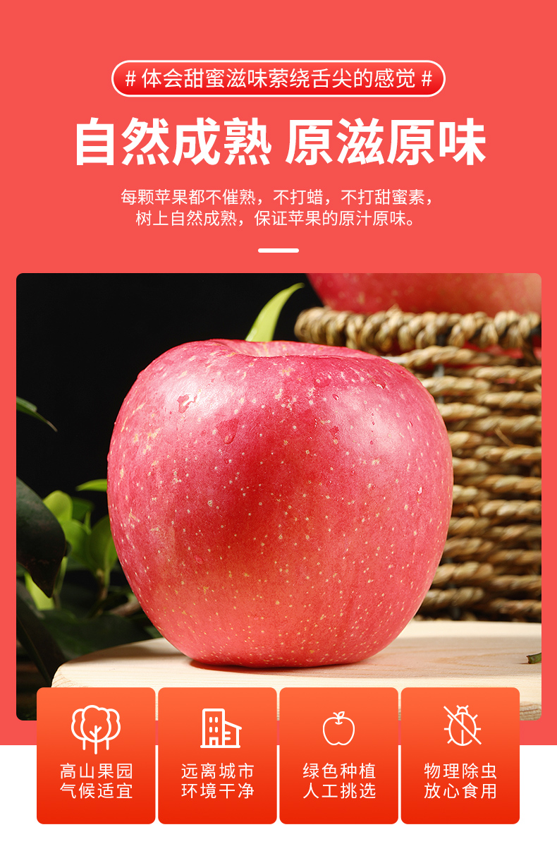 【甘肃雪原苹果】红富士水果新鲜脆甜当季整箱现摘天水萍果冰糖心丑