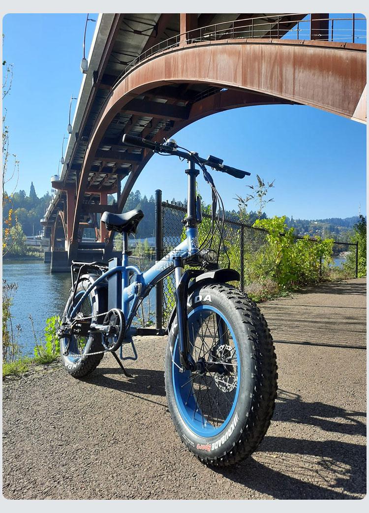 肥胎电助力车vtuvia20寸高端出口肥胖胎电动自行车可折叠式48v铝合金