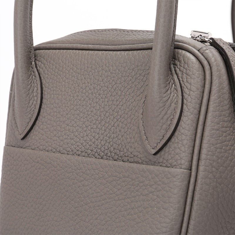 hermes爱马仕 lindy 30大象灰y刻 手提包 灰色【图片