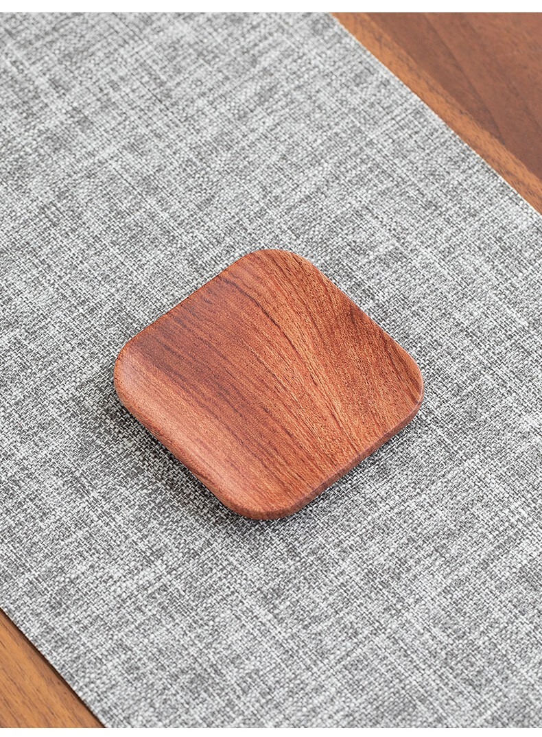 茶垫杯垫茶杯垫茶道功夫茶杯茶托茶具配件禅意隔热方形杯垫花梨木款