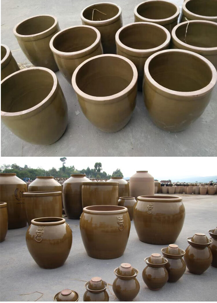 欧凯奇正宗老式水缸发酵酱缸陶瓷大号储水家用养鱼荷花庭院造景酿酒