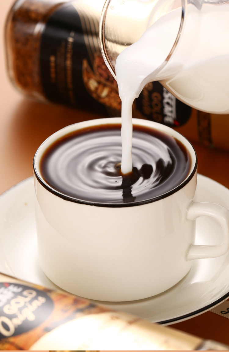 【严选好货】俄罗斯进口雀巢咖啡特浓无糖纯苦冻干咖啡豆纯咖啡瓶装95