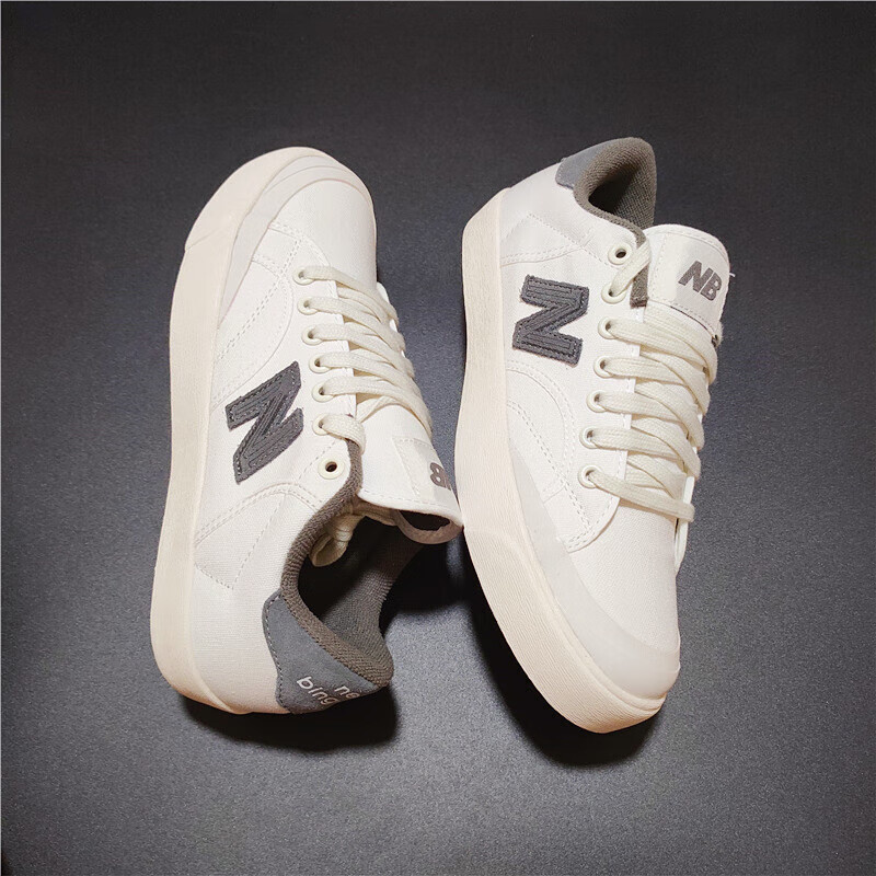 新百伦nb帆布板鞋nb开口笑低帮男鞋街拍情侣小白鞋女【商场同款】 nb