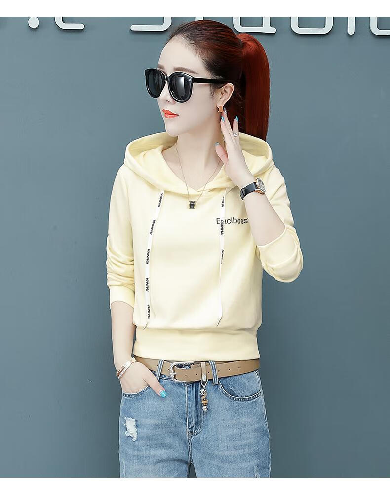 女装 卫衣 波莹(boying) 含棉高腰卫衣女套头常规款2019年秋季秋季