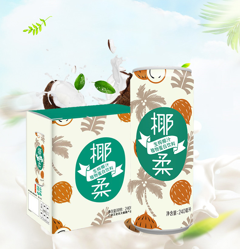 椰柔生榨椰汁 240ml*12罐国产原味植物蛋白饮料整箱装【图片 价格
