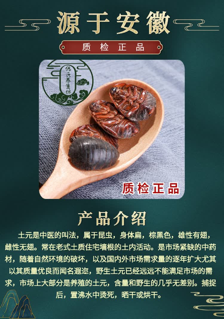 土元中药材土鳖虫 地鳖虫 土元虫 地乌龟 特级干货 泡酒 批发 特级