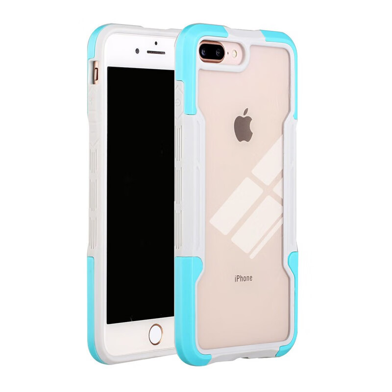 适用iphone6透明镜面散热手机壳苹果7plus双色边框8p全包防摔爱贝动听