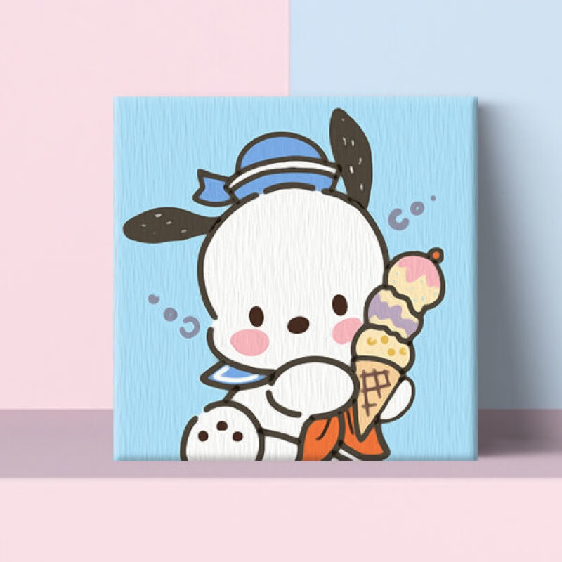 数字油画定制创意数字油画diy填色儿童画帕恰狗手绘画q版油彩画丙烯