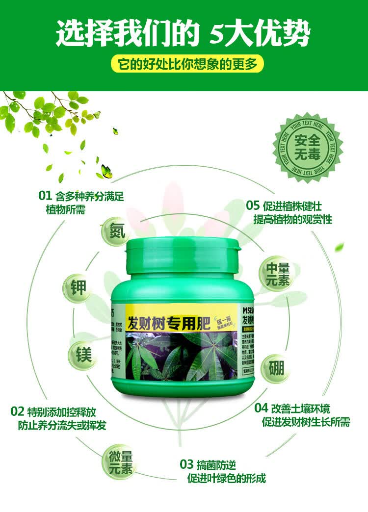 发财树专用肥料颗粒肥固体肥营养液黄叶绿叶施肥盆景有机肥 ty 栀子花