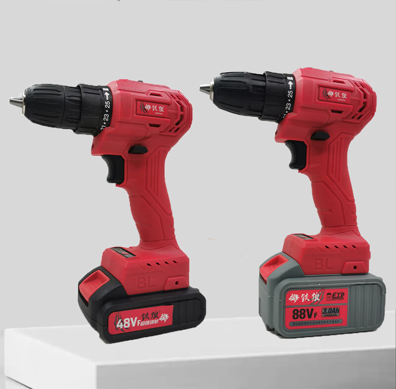 手钻铁狼充电手钻48vf88vf无刷充电钻工业级家用大功率电钻锂电池配件