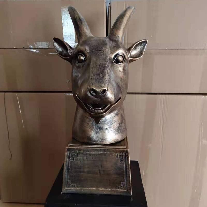 圆明园十二兽首圆明园十二生肖12兽首中号套铜像创意中式玻璃钢动物头