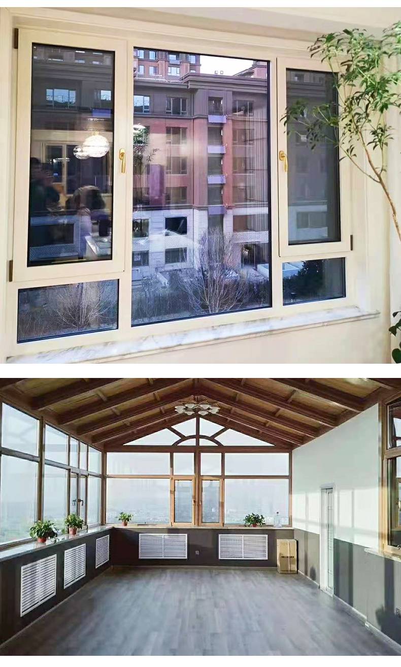 断桥铝门窗三层 山东济南75高端平开断桥铝门窗封阳台85三层隔音玻璃