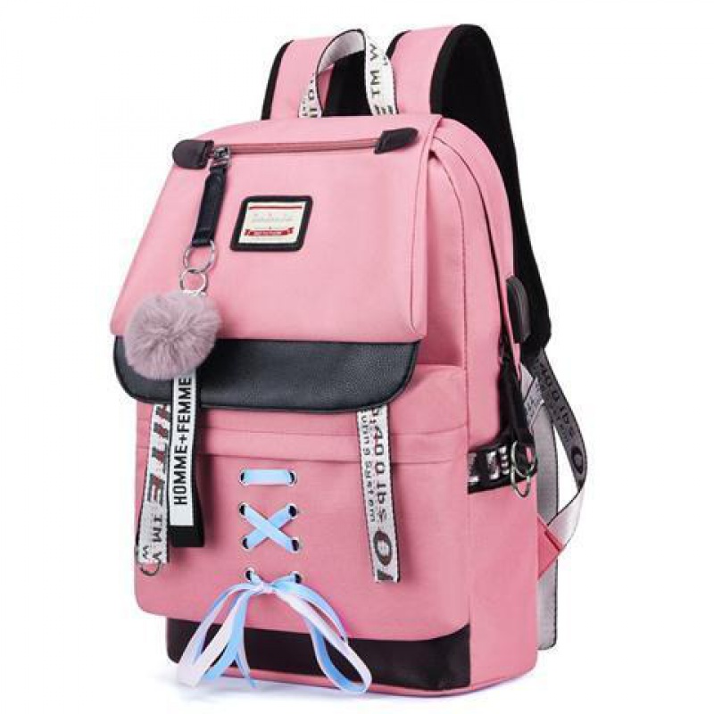 简梓 初中学生书包女生韩版初中学生女孩初一书包女生小学生轻便减负