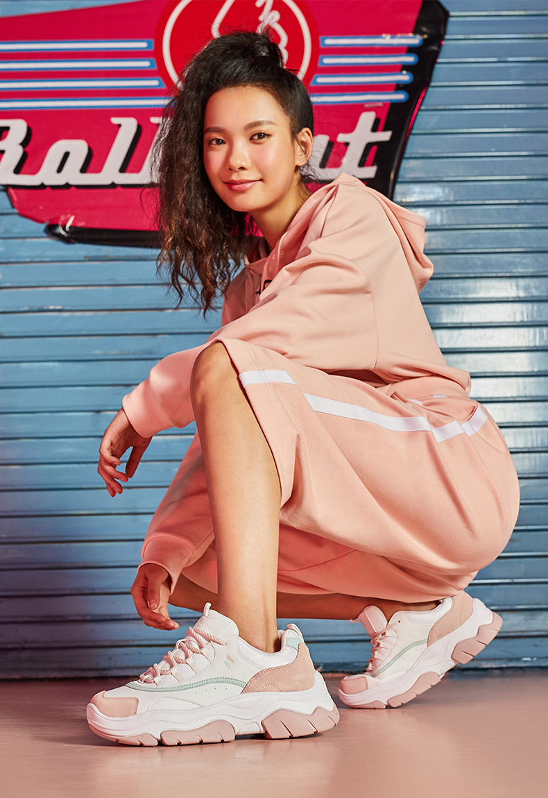 yysport skechers斯凯奇杨紫女鞋新品复古老爹鞋活力撞色拼接户外休闲