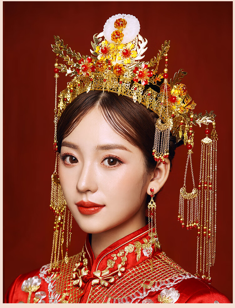 头饰古风中式大气结婚古装步摇发饰古装中式秀禾服头饰大气流苏步摇