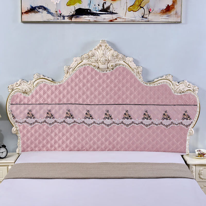 欧式床头套定做半包弧形半圆不规则老式实木布艺纯色软包弹力防尘