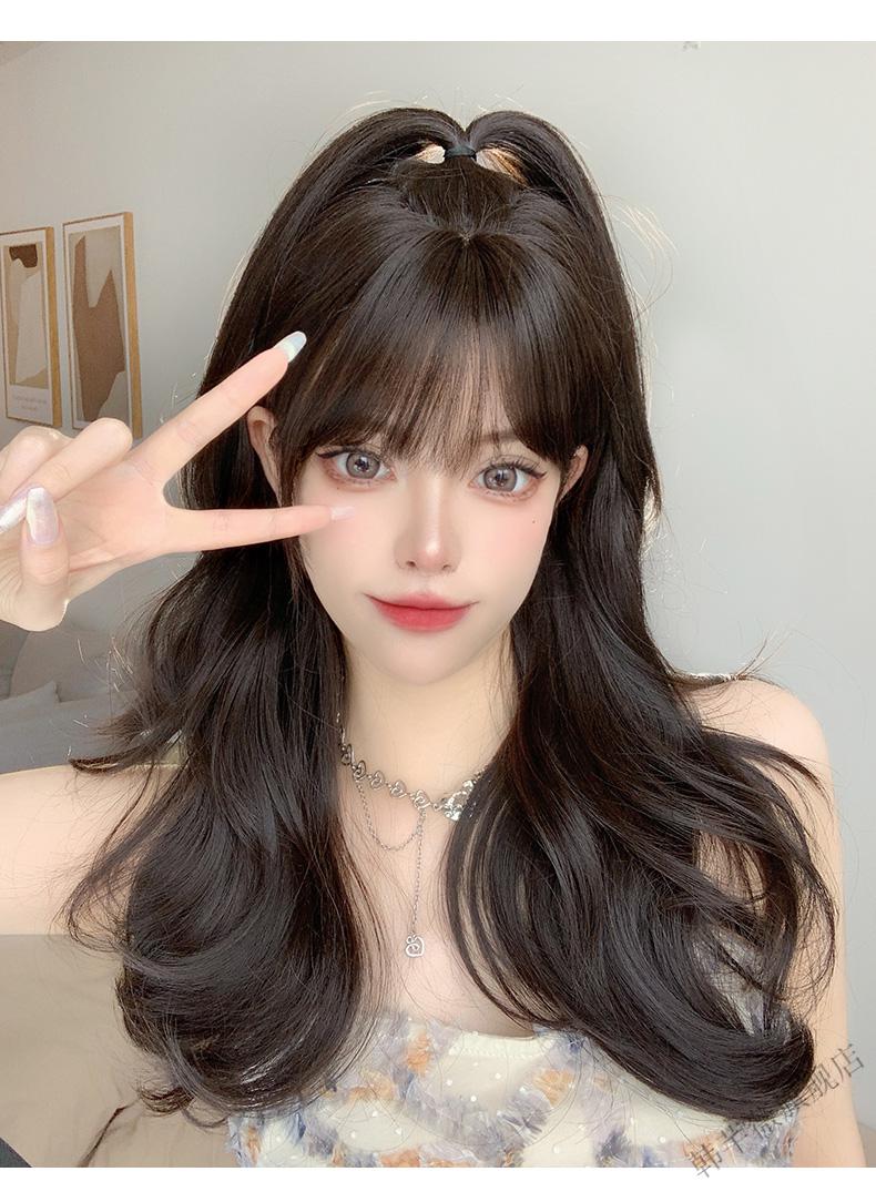 抖音同款菲奥娜假发女长发自然全头套式大波浪长卷发中长发2021年时尚