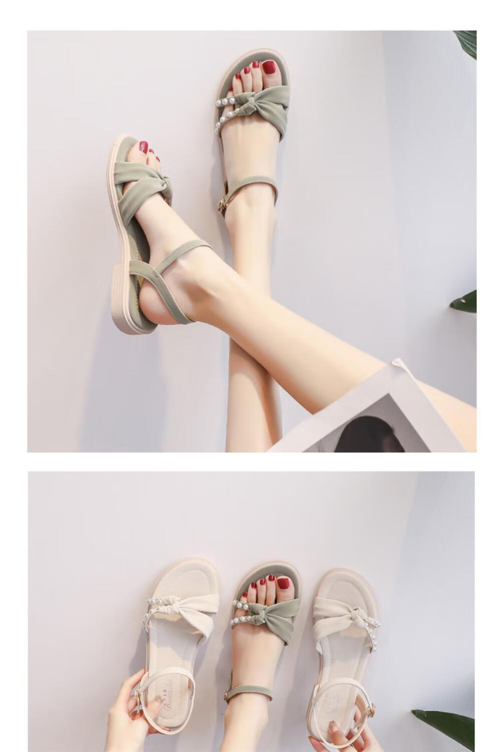 高中女生青少年凉鞋初中生女女公主风夏2022时尚小仙女花朵中大童平底