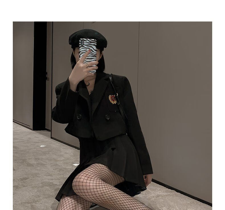 网红黑丝渔网袜辣妹中小网黑色丝袜女春秋款大网格黑连裤袜薄款 大网1