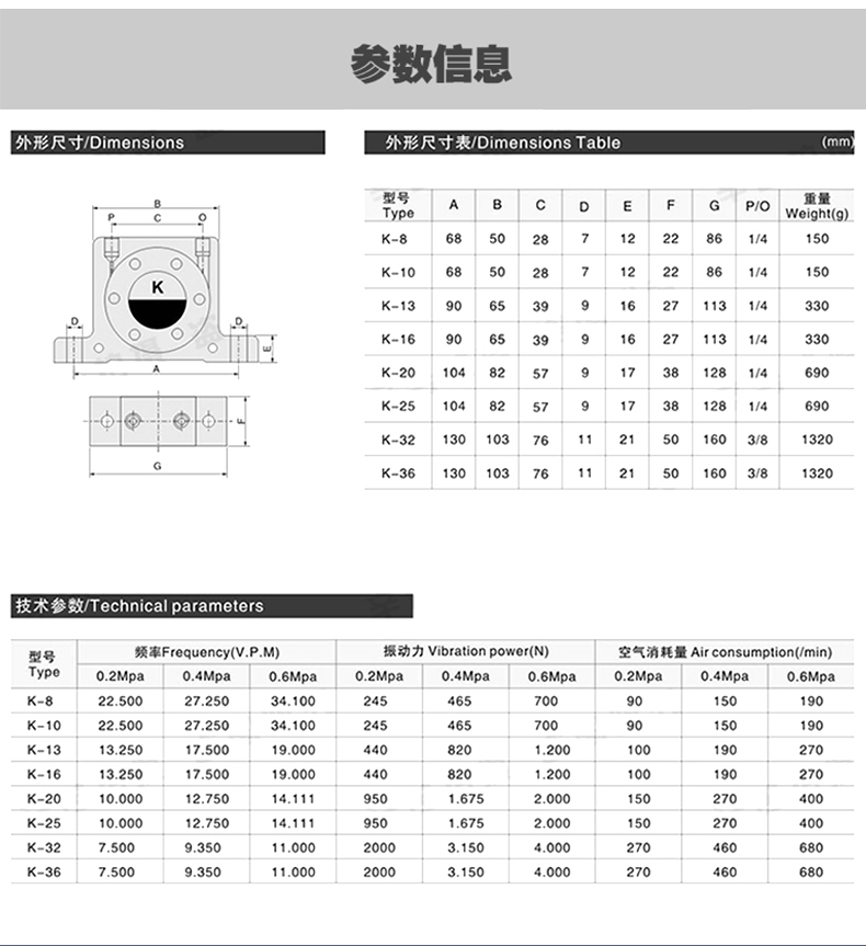 涡轮气动振动器小型工业振荡器仓壁震动气gt8 gt10gt25 k10 k13型