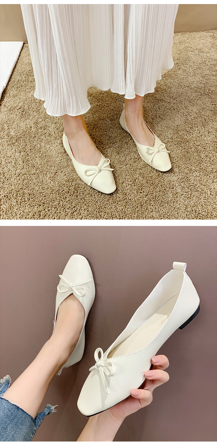 单鞋女2019秋冬新款平底百搭浅口平底豆豆鞋复古学院风懒人鞋瓢鞋 187