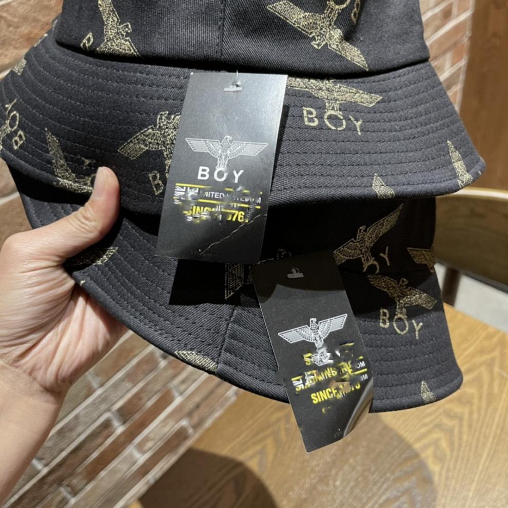 boy英版伦敦潮牌潮牌boy渔夫帽女春夏满印烫金老鹰遮阳帽子时尚潮盆帽