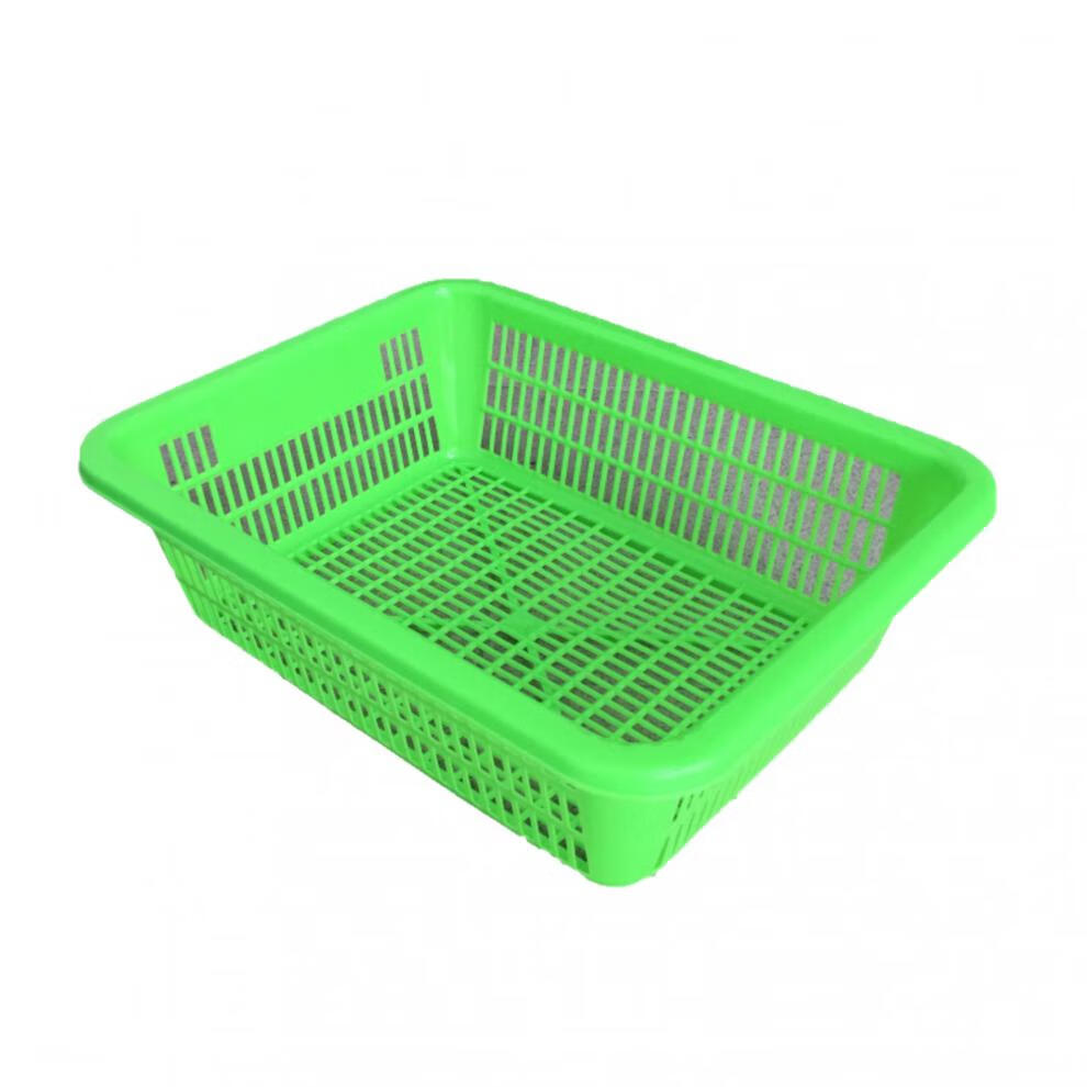 新料白色塑料框筐漏筐方篮筛子长方形大小号篮子收纳筐沥水洗菜篮 904