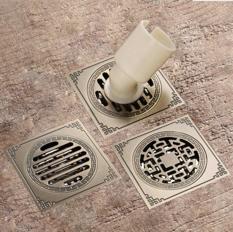 庭院雨水地漏新中式地漏青古铜方形全铜防臭酒店民宿家用浴室大排量