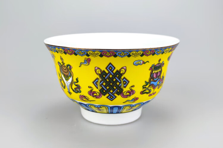 蒙古特色奶茶碗 蒙古奶茶藏族酥油茶陶瓷米饭碗民族顶舞舞蹈练习龙碗