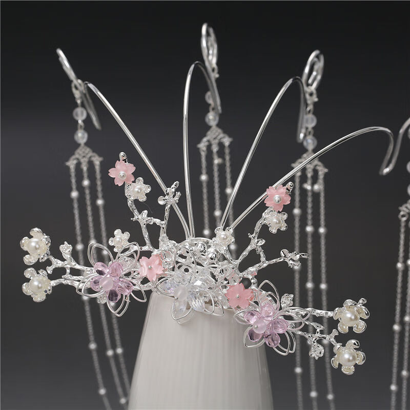 盈娃 汉服头饰头冠儿童凤冠女童发饰超仙古装发冠长流苏演出皇冠中国