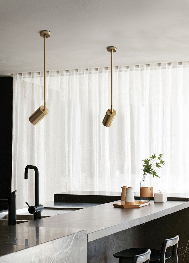 北欧工业风led吸顶灯 客厅筒灯咖啡厅酒吧服装店明装铜色轨道射灯