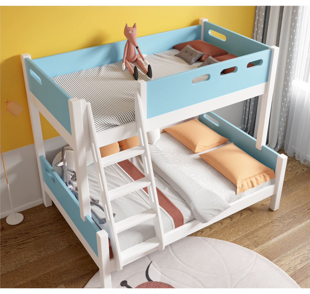 藏福堂子母床实木高低床儿童床女孩男孩上下床小孩床现代简约实木双人