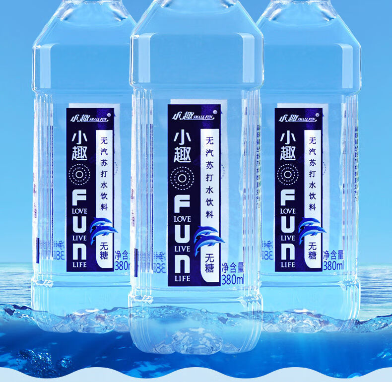小趣苏打水整箱380ml24瓶原味无汽弱碱性小瓶柠檬味整箱24瓶