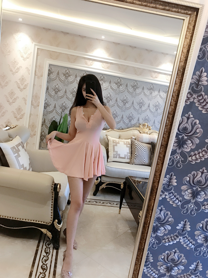 【放心购好货】抹胸裙女装性感低胸v领收腰修身显瘦不规则超短裙摆百