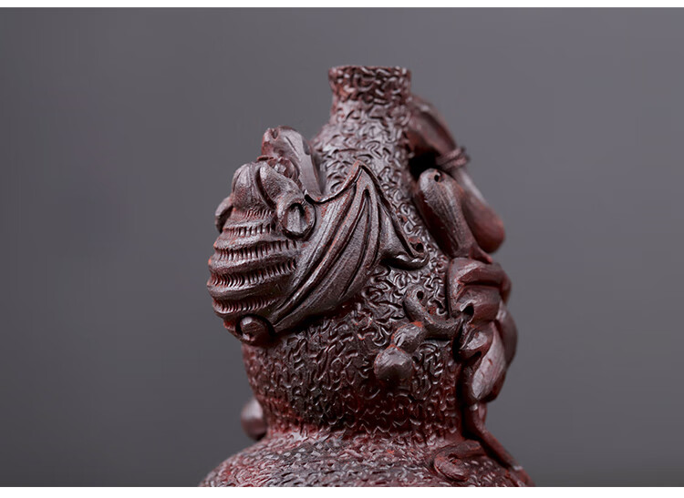 小叶紫檀葫芦蝙蝠手把件 印度小叶紫檀木雕福禄文玩把玩物件手玩把件