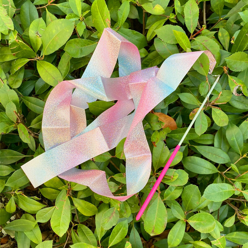 彩带跳舞彩带舞彩带棒儿童早教跳舞丝带条玩具手甩七彩带长绸体操舞蹈