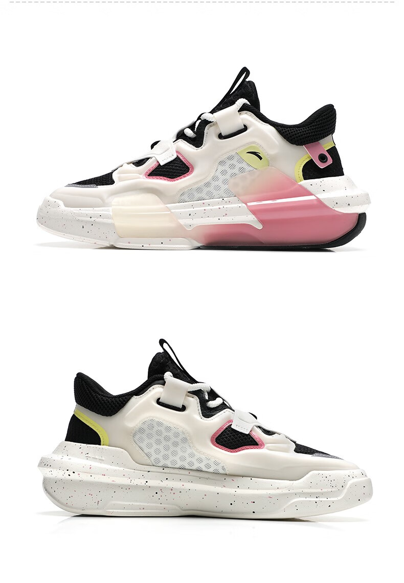 安踏霸道30休闲鞋女鞋2022春季新款潮流轻便厚底运动鞋1222180845黑