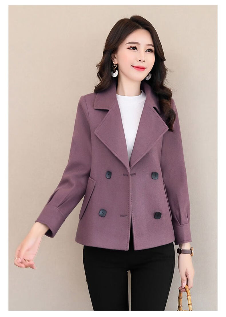 外套女春秋矮个子韩版矮个子毛呢女短款春秋新款外套韩范小西装呢子短