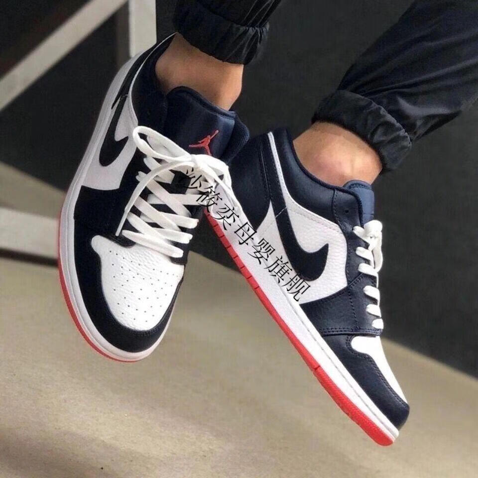 aj1低帮男板鞋aj1低帮女鞋百搭学生运动鞋low倒钩北卡蓝郭艾伦鞋 a