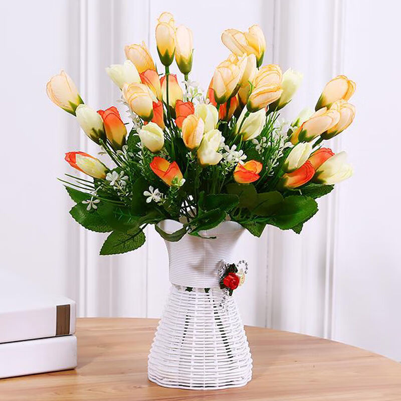 精选客厅酒柜电视柜假花仿真花束装饰品摆件室内餐桌塑料花卉盆景摆设