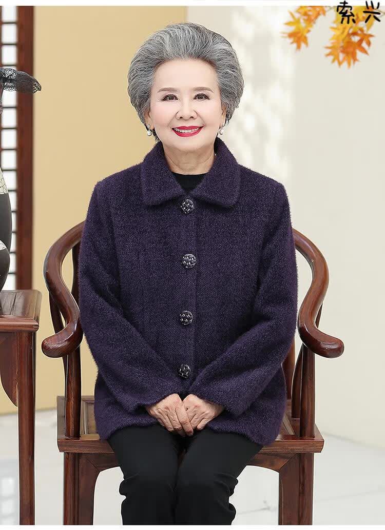 60岁老婆婆冬天的衣服妈妈装秋装老太太绒上衣奶奶装外套中老人女装