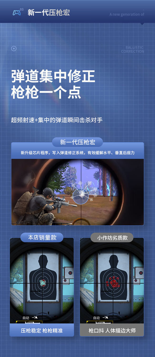 吃鸡神器自动压枪辅助器和平精英连点器一键连发游戏手柄外设按键 l